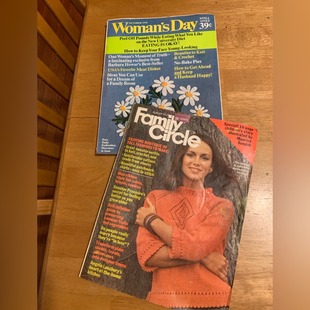 Vintage Family Circle and woman’s Day magazines 1973 & 1976